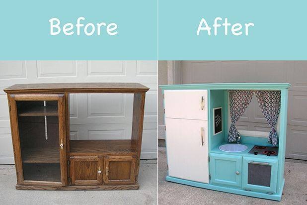 turn an old tv cabinet into an (awesome!) kid's kitchen – we've